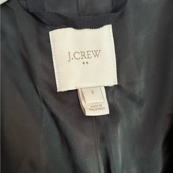 J crew wool blend winter coat faux fur hood size 2 in black casual preppy - Picture 5 of 8